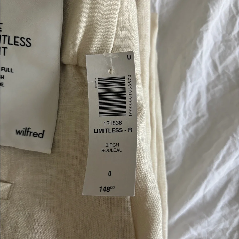(NWT) Wilfred - Aritzia -The Limitless Pant in Linen - Color: Birch - Picture 11 of 16